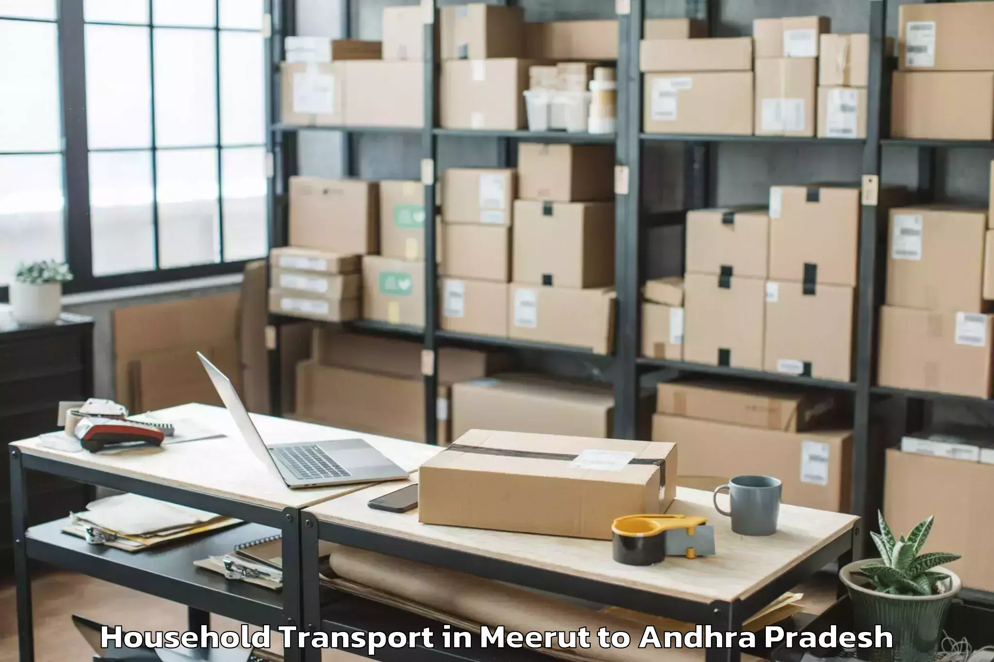 Expert Meerut to Abhilashi University Guntur Household Transport